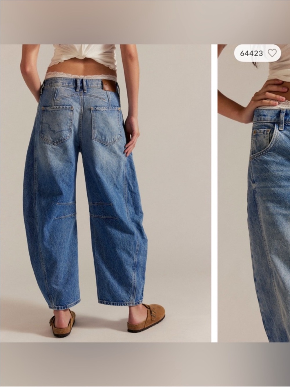 NWOT Free People We The Free Good Luck Mid-Rise Barrel Jeans light beam - 25S IR - Picture 4 of 17